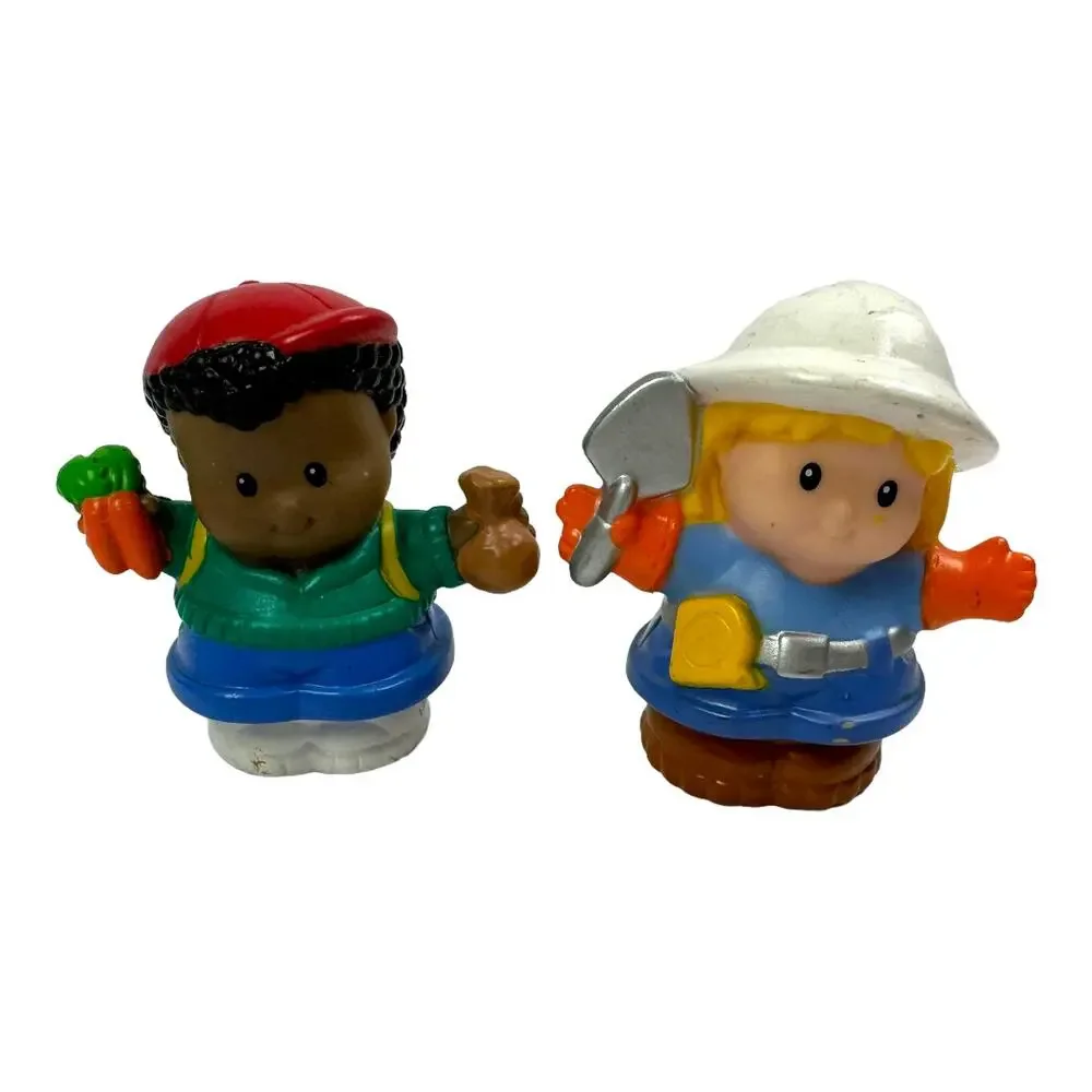 Little People Set Lot 2 Women Girls Hat Backpack African American Fisher Price